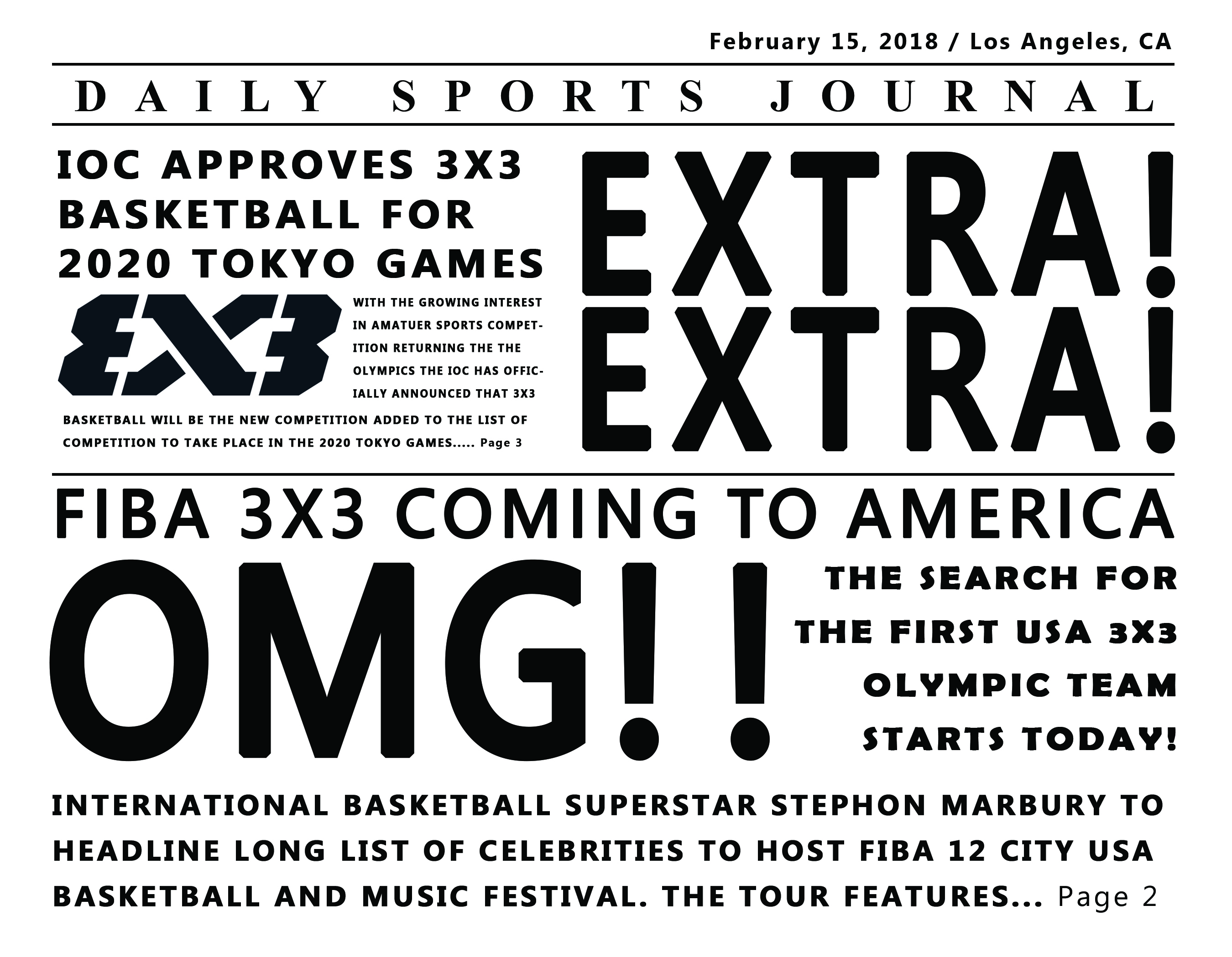 3X3 Basketball Official Olympic Sport